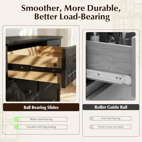 7 Drawers Dresser for Bedroom, 54" Wide Chest of Drawers w/Charging Station - Image 6