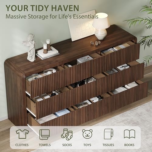 Decofy Fluted 9 Drawers Dresser, 63'' Wide Chest of Drawers for Bedroom - Image 3