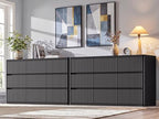 Standifurno Fluted 9 Drawers Dresser, 57" Wide Dresser for Bedroom, Modern Chest of Drawers with Curved Profile, Handleless, Wood Large Dressers TV Stand with Organizer Storage, Living Room, Black - Image 4