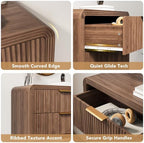 Decofy 48" H Fluted 5-Drawer Dresser for Bedroom, Walnut - Image 6