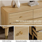 Chrangmay 9 Drawer Dresser,63" Wide Mid Century Modern Chest of Drawers,Wooden Bedroom Drawer Dresser with 9 Storage Drawers for Bedroom, Living Room,with Anti-Tipping Device,Natural - Image 4