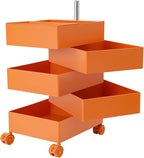 5 Tier Storage Cabinet, 360° Rotating Sofa Side Cabinet, Mobile Bedside Table - Image 9
