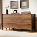 HOUROM Walnut Dresser for Bedroom,63"Wide 9 Drawer Mid Century Modern Chest by HOUROMDresserforBedroom