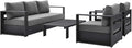 Modway Tahoe Aluminum 4-Piece Outdoor Patio Set in Gray Charcoal by Modway