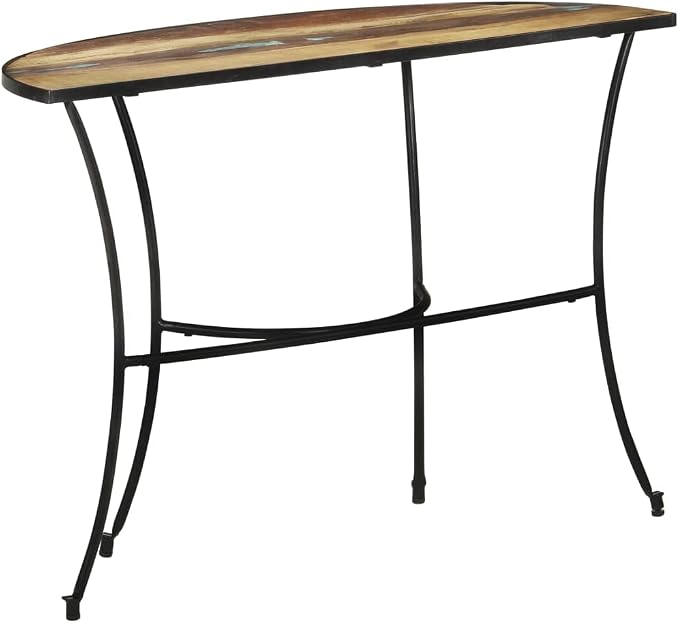 Half Circle Side Table 43.3x15.7x30.3 Inches Solid Reclaimed Wood - Image 5