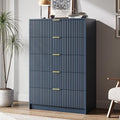 MAISONARIA 5 Drawer Dresser for Bedroom, Tall Dresser Chest of Drawers with Gold Handles, 32 Inch Wide Nightstand with for Bedroom, Living Rooms, Offices, and Entryways, Navy Blue by MAISONARIA