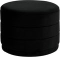 23" Upholstered Round Velvet Ottoman by CAIPINFUL