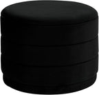 23" Upholstered Round Velvet Ottoman by CAIPINFUL