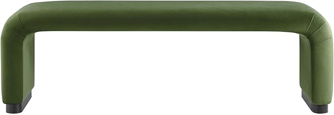 Modway EEI-6734-BLK-MOS Koda Performance Velvet Waterfall Long Bench - Image 5