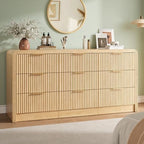 Decofy Fluted 9 Drawers Dresser, 63'' Wide Chest of Drawers for Bedroom by Decofy