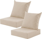 Outdoor Deep Seat Cushion Set, 24x24 Inch Water-Resistant & Fade-Resistant by MuaMelop