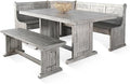 Pemberly Row 4-Pieces Dining Set Wood, Rectangular in Alpine Gray by PEMBERLYROW