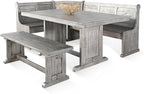 Pemberly Row 4-Pieces Dining Set Wood, Rectangular in Alpine Gray by PEMBERLYROW