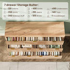 54" Wide Fluted 7 Drawers Dresser for Bedroom,Curved Edge,Oak - Image 4