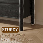 CHUWELL 27.6" Wide Black 3 Drawer Dresser for Bedroom with Solid Wood Legs - Image 4