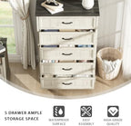 CARPETNAL Farmhouse 5 Drawer Dresser for Bedroom, 44" Tall White Dresser. - Image 6