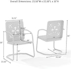Crosley Furniture Azalea 2-Piece Outdoor Chair Set, Vintage Retro Metal Patio - Image 3