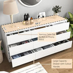 Vibe & Dine 9 Drawer Dresser, 59.1" Long Dresser for Bedroom Free Handle, Modern Wooden Chest of Drawers with Wide Storage for Living Room, White - Image 5