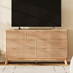 54" Wide Fluted 7 Drawers Dresser for Bedroom,Curved Edge,Oak - Image 6