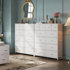 WLIVE 12 Drawer Tall White Fabric Dresser Bedroom Storage Chest - Image 4