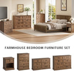 Farmhouse 8 Drawer Dresser for Bedroom, 55" Walnut Dresser with TV Stand - Image 4