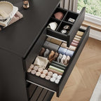 Black Tall 7 Drawer Dresser for Bedroom, Modern Wood Closet Dressers & Chests of Drawers with Jewelry Storage, 23.6" L*15.8" W*47.5" H in Large Vertical Dresser for Bedroom, Living Room, Nursery - Image 3
