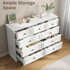 51" Wide Farmhouse 9 Drawer Dresser for Bedroom, White - Image 4