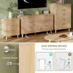 Modern Dressers and Nightstands Set 4-Piece, 2 Nightstands + 5 + 6-Drawers - Image 5
