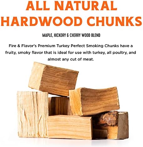 Fire & Flavor Turkey Perfect Premium All Natural Cherry Wood Chunks for Smoking - Smoking Wood Chunks - Charcoal for Grilling - Image 3