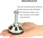 Heavy Duty Leg levelers ， Leveling Legs 2.36" Dia Base, Adjustable feet - Image 2