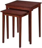Pemberly Row Modern Nesting End Tables, Mahogany Wood Finish, MDF and Birch by PEMBERLYROW