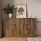 Walnut 7 Drawer Dresser for Bedroom, Fluted Modern Chest of Drawers - Image 6