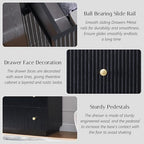 Fluted 7 Drawers Dresser for Bedroom, 48" Tall Modern Dressers & Chest of Drawers with Metal Handle, Wood Closet Clothes Storage Organizer,Storage Dressers Organizer for Hally/Living Room, Natural - Image 4