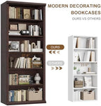 Rresyet Bookcase and Bookshelves, 28" W Tall Bookshelf, Dark Cherry - Image 5