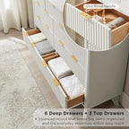 T4TREAM 54" Wide Fluted 9 Drawer Dresser for Bedroom, Solid White - Image 4