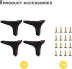 AODIOU Furniture Legs Brown Metal feet: Cabinet Legs 4 Inch Vintage Sofa - Image 4