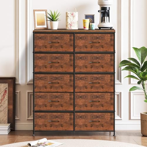 10-Drawer Dresser for Bedroom, Anti-Tip Tall Storage Organizer - Image 2