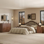 LYNCOHOME Fluted Tall Dresser for Bedroom, 9 Drawer Chest of Drawers,Walnut - Image 4