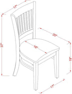 East West Furniture ANVA5-LWH-C 5 Piece Dining Room Table Set Includes a Round - Image 11