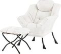 Welnow Lazy Chair with Ottoman, Modern Reading Accent Chair with Armrests and a by LifeGetsBetterWithWelnow