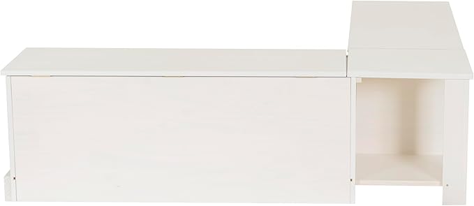 Linon Harris White Solid Pine Backless Nook - Image 14