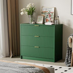 Furniway Green Dresser for Bedroom, Modern Dresser with 3 Drawers and Smooth Slides, Wide Chest of Drawers with Golden Handles for Bedroom, Living Room, Closet, 15.7" D x 31.5" W x 29.6" H - Image 7