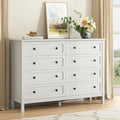 CARPETNAL 55" White Dresser for Bedroom with 8 Drawer & Deep Drawers by CARPETNAL
