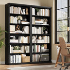 Rresyet Bookcase and Bookshelves, 28" W Tall Bookshelf, Black - Image 5