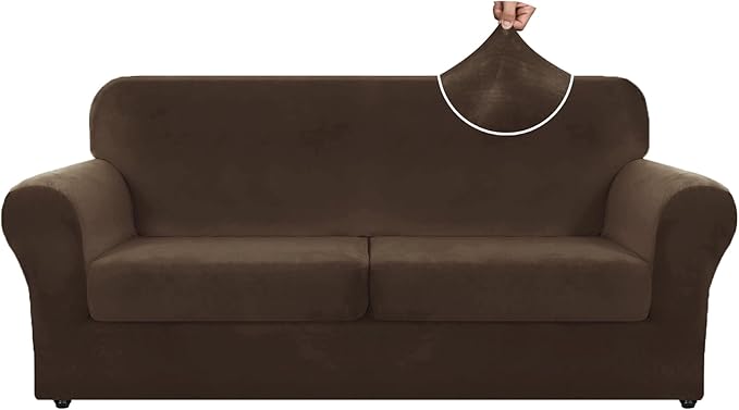 ZNSAYOTX Oversized Velvet 3 Piece Couch Cover by ZNSAYOTX