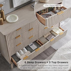 T4TREAM 54" Wide Fluted 9 Drawer Dresser for Bedroom, White Alder - Image 5