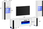 AMERLIFE 3 Piece Modern Wall Unit Entertainment Center Set, High Gloss 70" - Image 5
