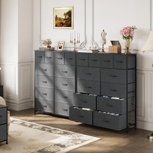 WLIVE 12 Drawer Tall Fabric Dresser Bedroom Storage Chest, Dark Grey - Image 2