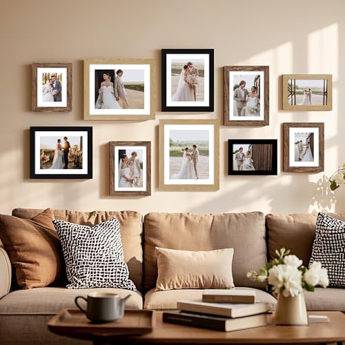 Hongkee 5.5 x 8.5 Diploma Frame Set of 4, Made of Real Glass and Rustic Brown Frame, 5.5 by 8.5 Photo for Wall or Tabletop - Image 6