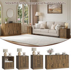 6 Drawer Dresser & 2-Drawer Nightstand Set 3-Piece, Walnut丨55 Wide Bedroom Set Night Stand Set of 2 with Metal Handle, Fluted Wood Chest of Drawers Storage Dressers Set for Bedroom - Image 3